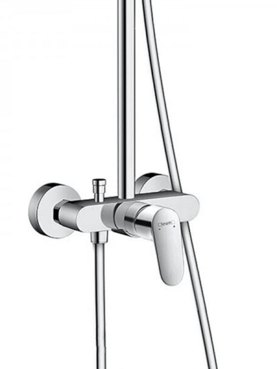 Hansgrohe Crometta Duschsäule mit Wannenbatterie Silbern