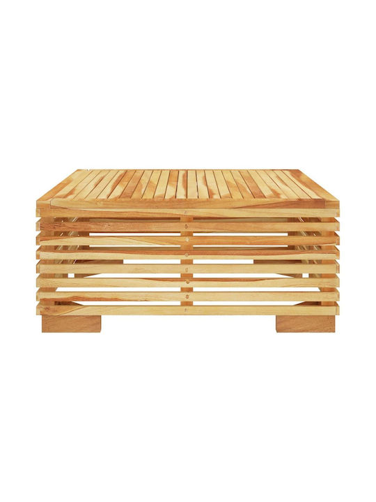 Garten- und Terrassentisch für Kleine Außenbereiche aus Teak Natürlich 69.5x69.5x31cm