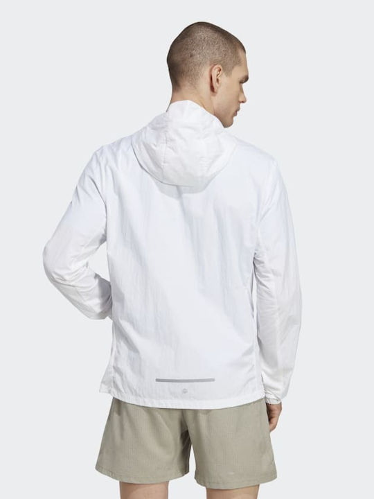 Adidas Marathon Warm-Up Men's Sport Jacket Waterproof White