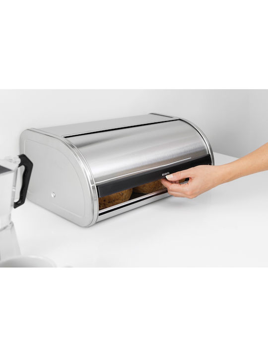 Brabantia Roll Top Ψωμιέρα με Καπάκι Μεταλλική Matt Steel