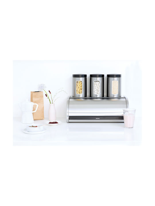 Brabantia Roll Top Ψωμιέρα με Καπάκι Μεταλλική Matt Steel
