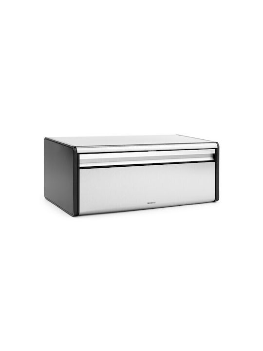 Brabantia Metallic Bread Box with Lid Matt Steel Fall Front 46.5x25x18.7cm