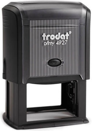 Trodat Rectangular Ink Stamp Text In Greek Language And Blue Ink (Various Colours)