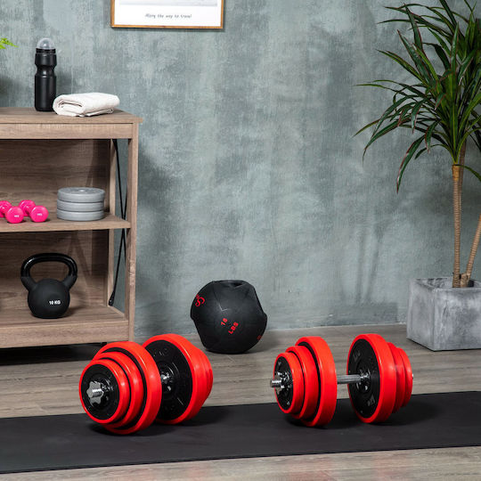 HomCom Set de gantere cu bară, greutate totală 40kg