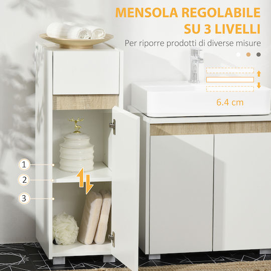 Kleankin 834-501V00WT Ντουλάπι Μπάνιου 30x33x88cm Λευκό
