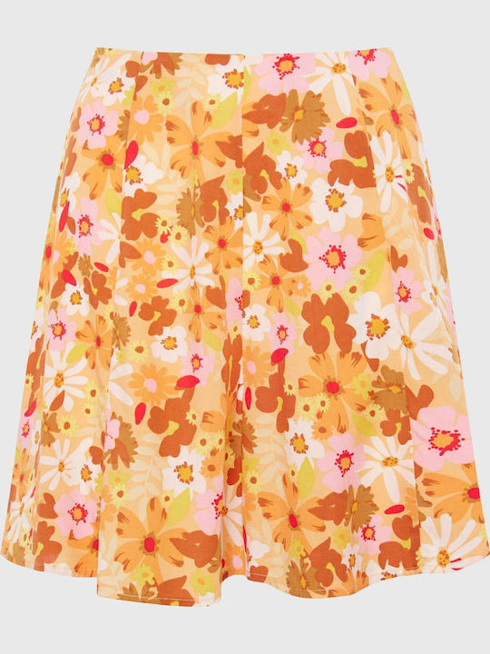 Γυναικείο Ψηλόμεσο Αθλητικό Σορτς Yellow Floral