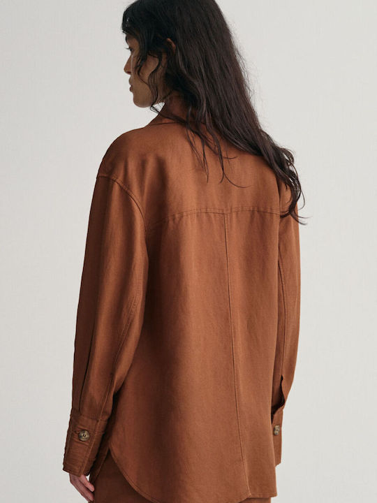 Gant Women's Monochrome Long Sleeve Shirt Brown