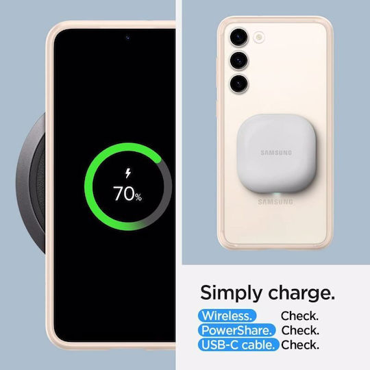 Spigen Ultra Hybrid Umschlag Rückseite Kunststoff 2mm Sand Beige (Galaxy S23)