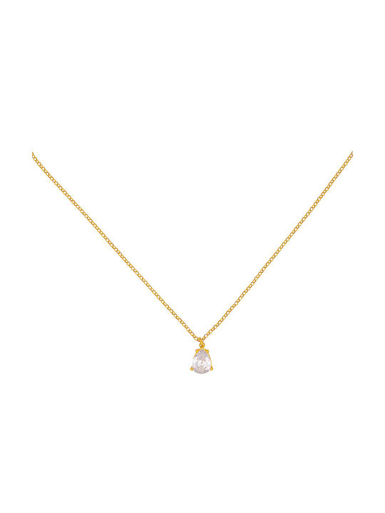 Excite-Fashion Elegant Essence Necklace from Gold Plated Silver with Zircon