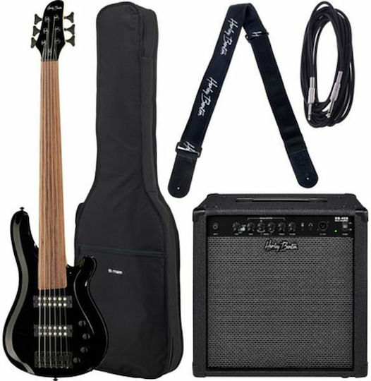 Harley Benton Elektrischer Bass BK Progressive Bundlos