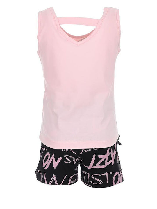 Nek Kids Wear Kids Set with Shorts Summer 2pcs Pink