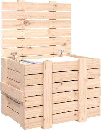 vidaXL Дърво Кутия за съхранение с капак Кафяв 58x40.5x42см 1бр