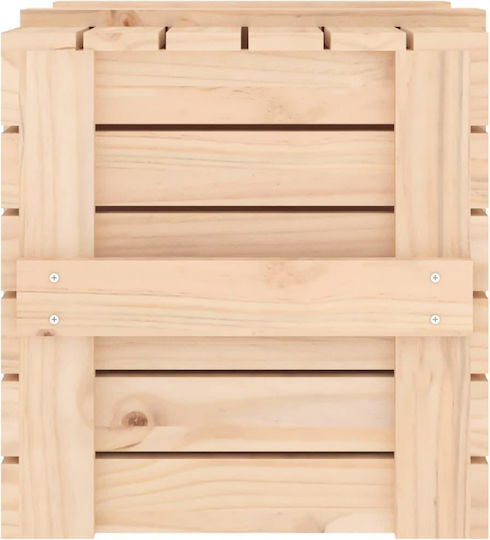 vidaXL Дърво Кутия за съхранение с капак Кафяв 58x40.5x42см 1бр