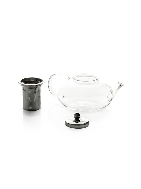 Luigi Ferrero FR-8121B Glass Transparent Teapot with Filter 1200ml