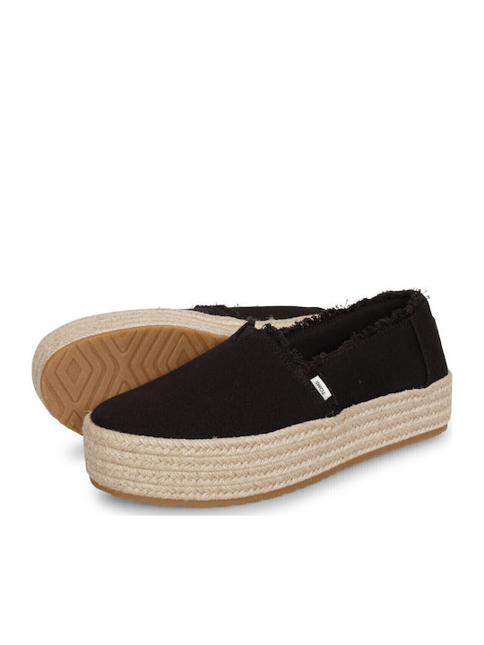 Valencia Platform Women's Fabric Espadrilles Black