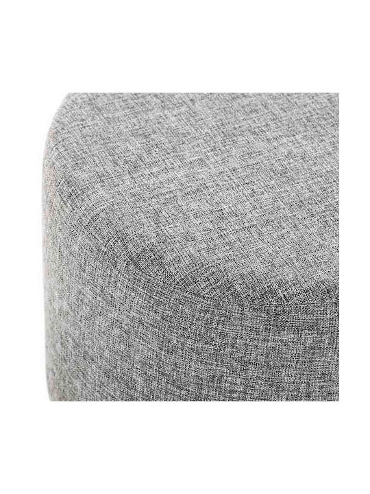 Stool For Living Room Upholstered with Fabric Liza Grey 40x40x42cm