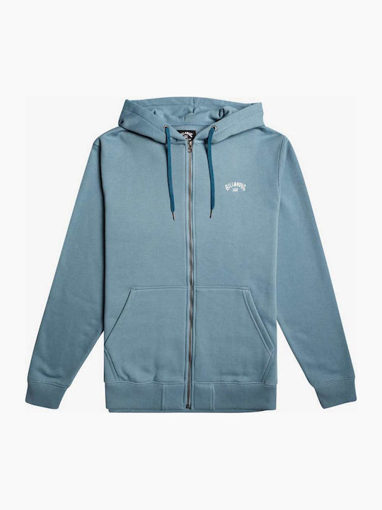Arch Cardigan with Light Blue Hood