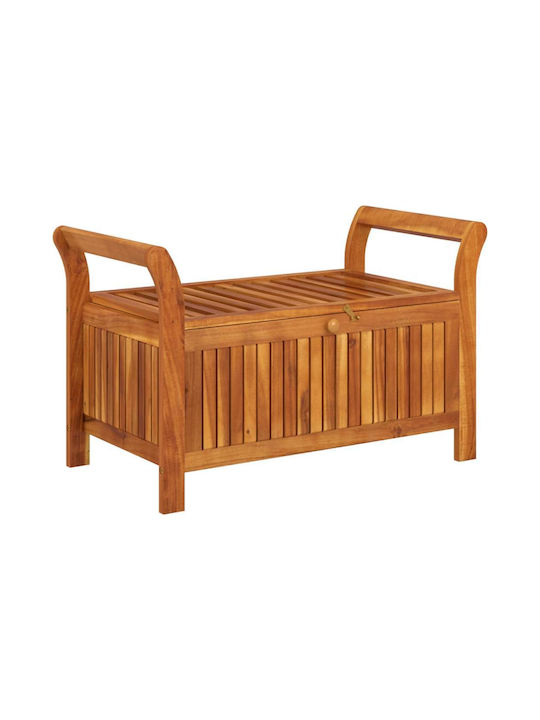 Bench Outdoor Wooden with Chest and Pillows 91x50x60cm