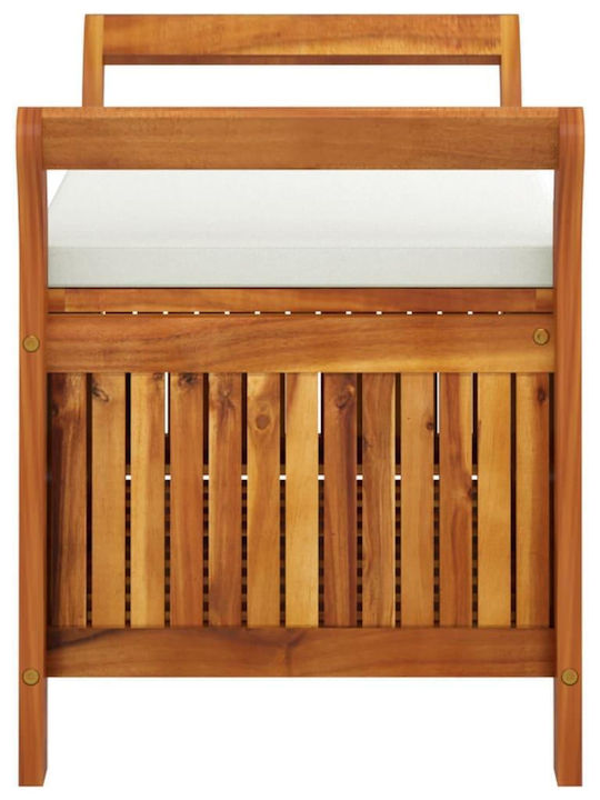 Bench Outdoor Wooden with Chest and Pillows 91x50x60cm