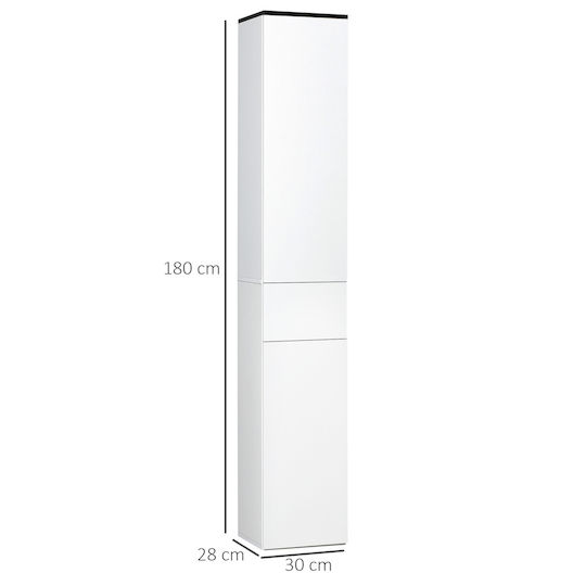 Kleankin 834-463 Στήλη Μπάνιου Δαπέδου Μ30xΒ28xΥ180cm Λευκή