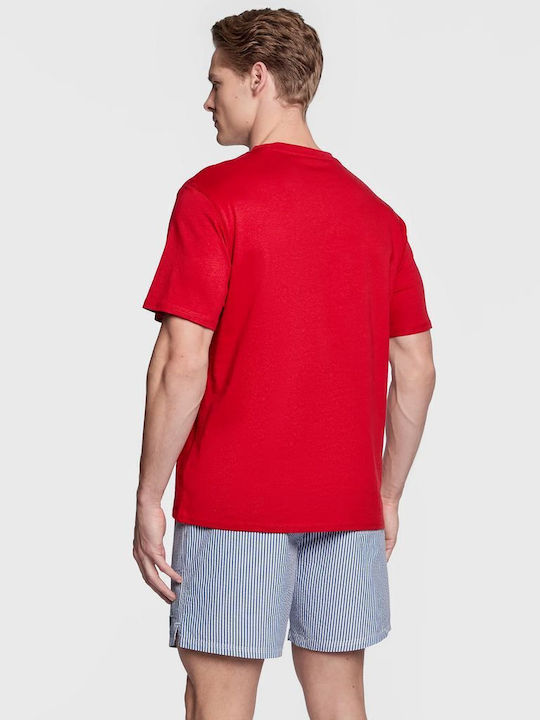 Guess Herren T-Shirt Kurzarm Rot