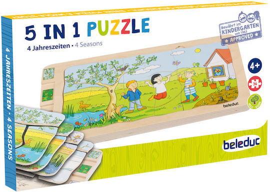 Lemnos Puzzle pentru Copii 4 Anotimpuri 36buc Beleduc