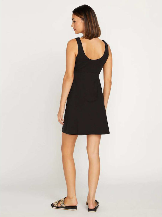 Volcom Desert Bunnie Summer Mini Dress Knitted Black