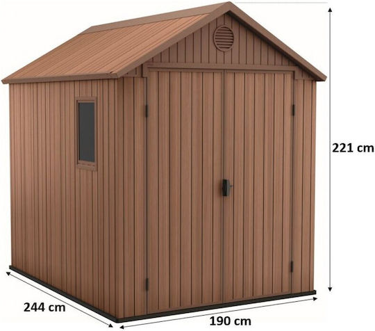 Depozit Plastic De Grădină Darwin Rezistent La Vânt Cu Izolație M1.9xL2.44xH2.21m