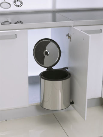 Starax Mülleimer S-2251 Für Schrank Metallisch Silber 10lt