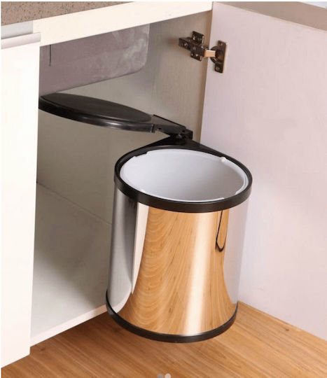Starax Starax Mülleimer Für Schrank Aus Inox Silber 13lt