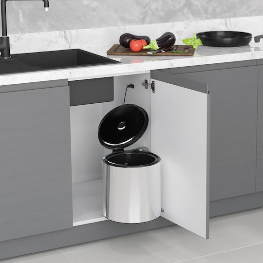 Starax Mülleimer S-2251 Für Schrank Metallisch Silber 10lt