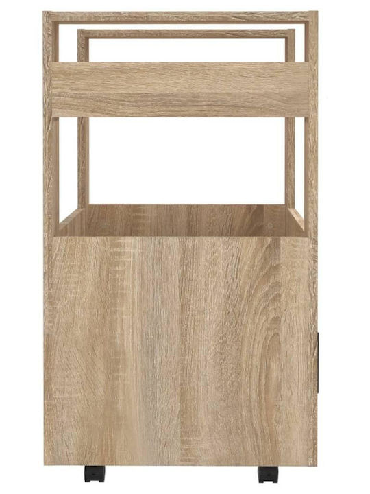 vidaXL Troleu De Bucătărie Din Lemn Cu 3 Locuri Bej 60x45x80cm