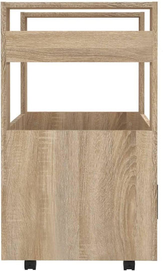 vidaXL Τρόλεϊ Κουζίνας Ξύλινο 3 Θέσεων Μπεζ 60x45x80cm