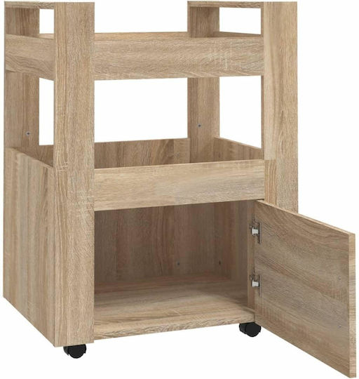 vidaXL Τρόλεϊ Κουζίνας Ξύλινο 3 Θέσεων Μπεζ 60x45x80cm