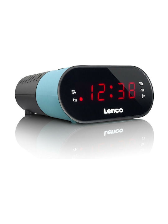 Lenco Lenco Digital Tabletop Clock LED Plastic with Alarm Clock & Radio Blue CR-07