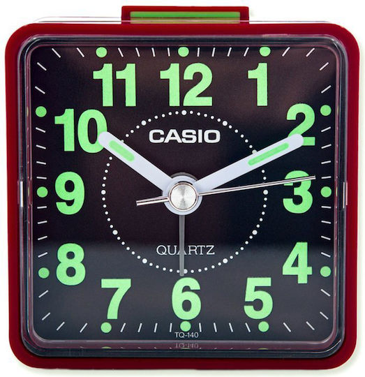 Casio Ceas de Masă Cu Indicatori Plastic Cu Ceas Deșteptător Roșu TQ-140-4EF