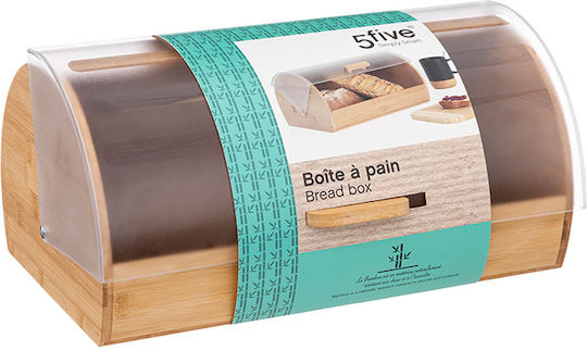 5Five Bread Box with Lid made of Bamboo Beige 38.5x28x18.5cm