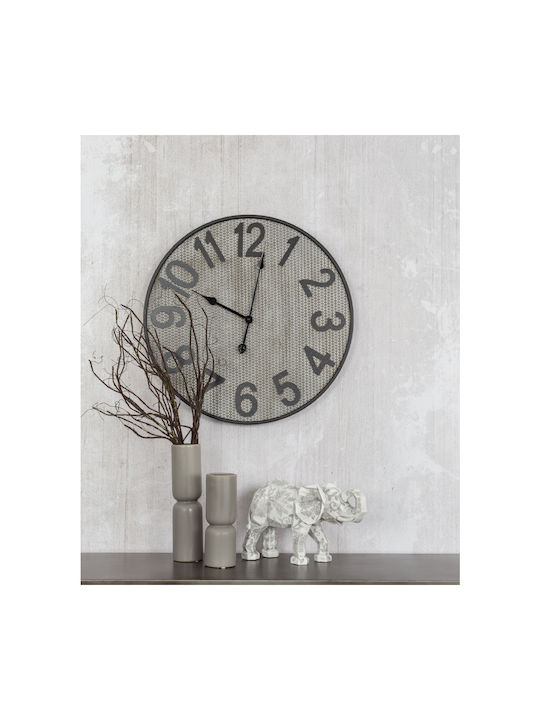 InTheBox Nummer Μπεζ Δ60cm Wall Clock Wooden Ø60cm