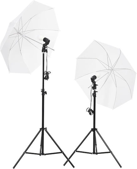vidaXL Kit Φωτισμού για Studio με Σετ Φώτα, Φόντο και Ανακλαστήρα