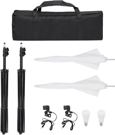 vidaXL Lighting Kit for Studio with Lights, Background, and Reflector Set