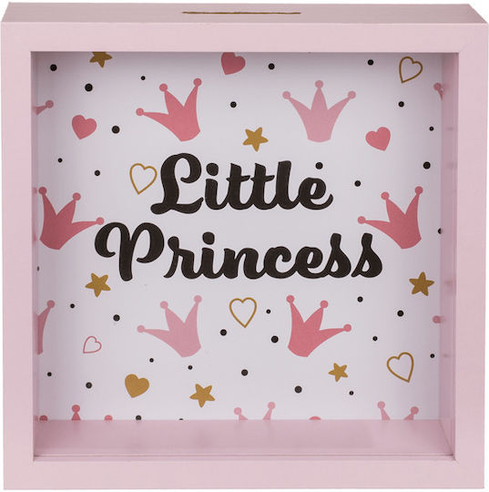 Κουμπαράς Ξύλινος Little Princess Ροζ 20x5x20cm