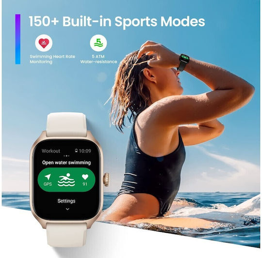 Amazfit GTS 4 Aluminium 43mm Wasserdicht Smartwatch mit Pulsmesser (Infinite Black)