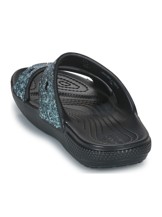 Kinder Badeschlappen Schwarz Glitter