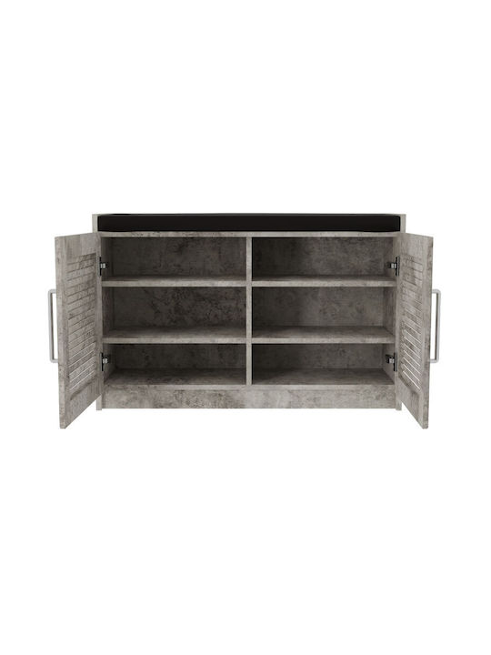Crispy Wooden Shoe Organizer with 3 Shelves Carbon 94x34.5x60cm