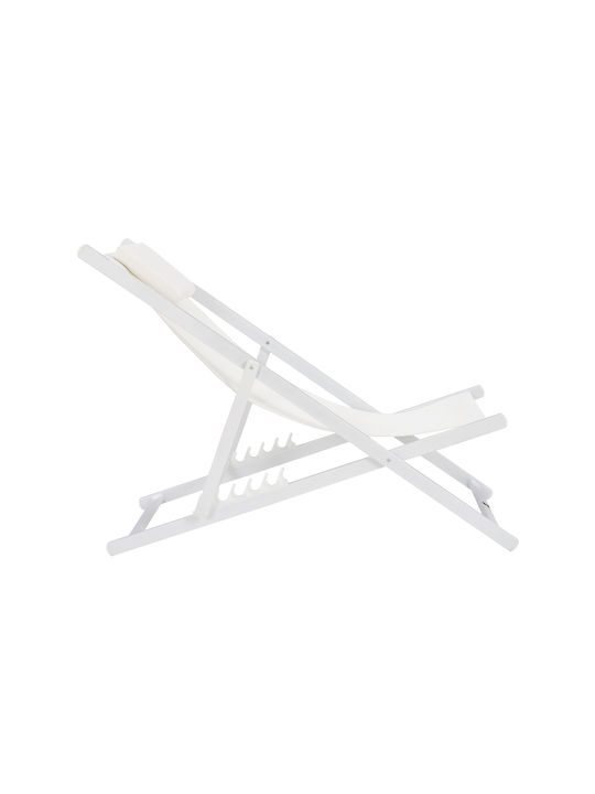 Σεζλόνγκ Αλουμινίου με Λευκό Ύφασμα 59.5x99x97cm