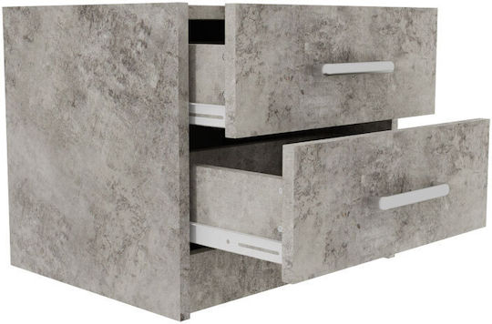 Wooden Bedside Table Olympus Anthracite 47.5x40.5x40.5cm