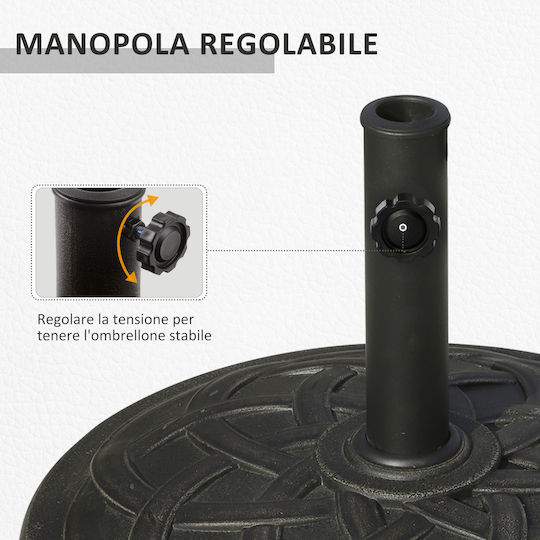 Outsunny Umbrella Stand made of Metal in Black Color 54.5x54.5cm