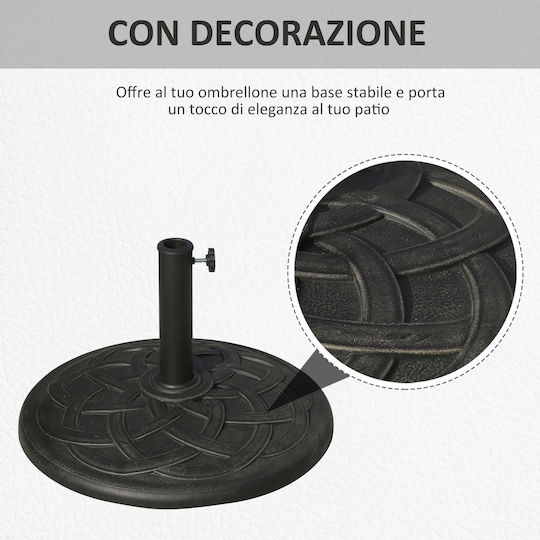 Outsunny Umbrella Stand made of Metal in Black Color 54.5x54.5cm
