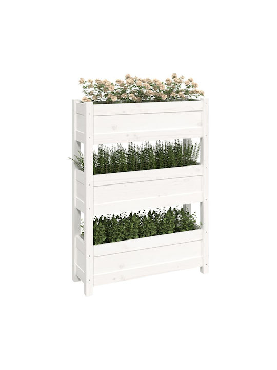 vidaXL Planter Box Lemn Alb 77x25x104.5cm.