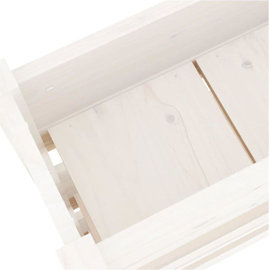 vidaXL Ζαρντινιέρα Ξύλινη Λευκή 77x25x104.5εκ.